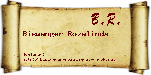 Biswanger Rozalinda névjegykártya